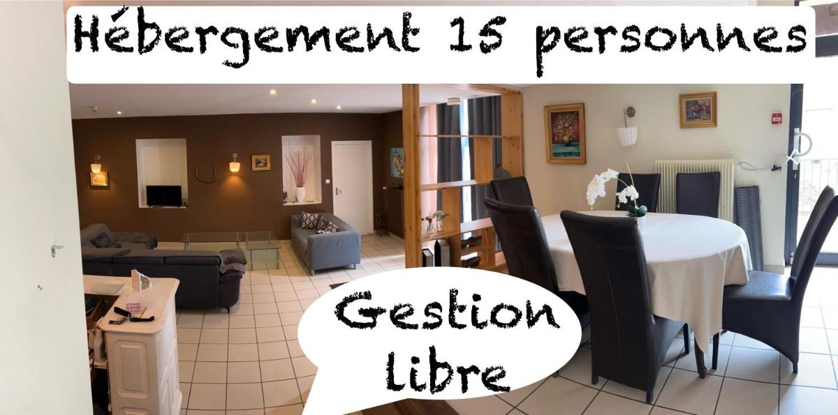 GRAND HEBERGEMENT DE L'Avenue 1 à 15 personnes gestion libre