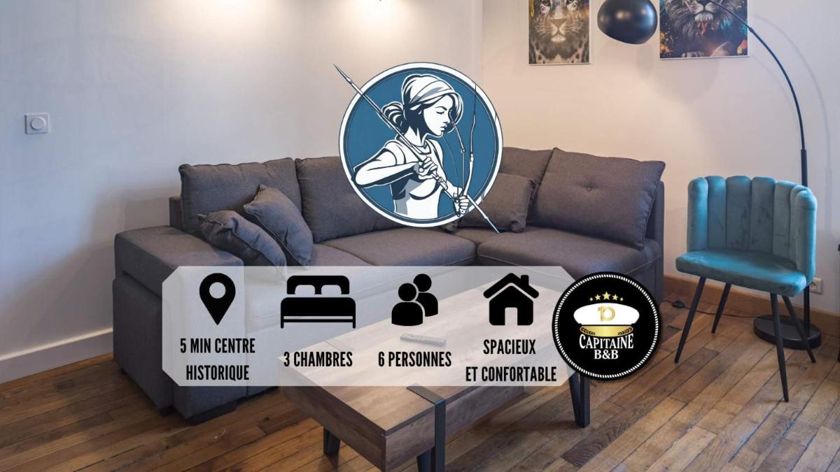 Le Logis de l'Arc - 5min Hypercentre - Max 6 Personnes