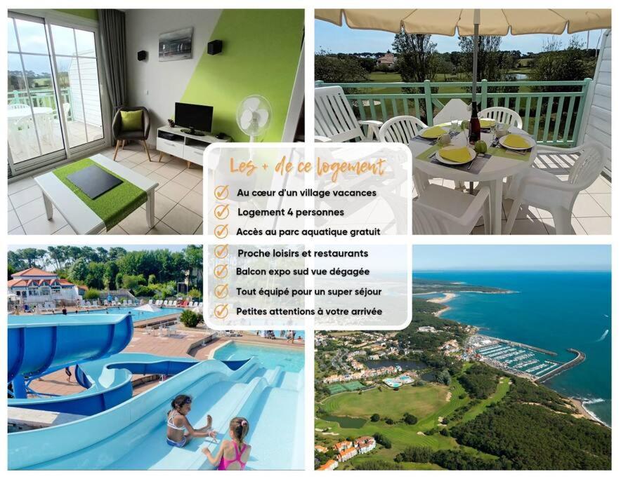 "OCE'ANIS" Appartement 4 personnes, village vacances, accès parc aquatique gratuit, vue golf