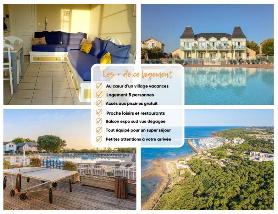 "ÉPHÉ'MER TURQUOISE" Appartement 5 personnes, vue piscine, village vacances, accès piscines gratuit