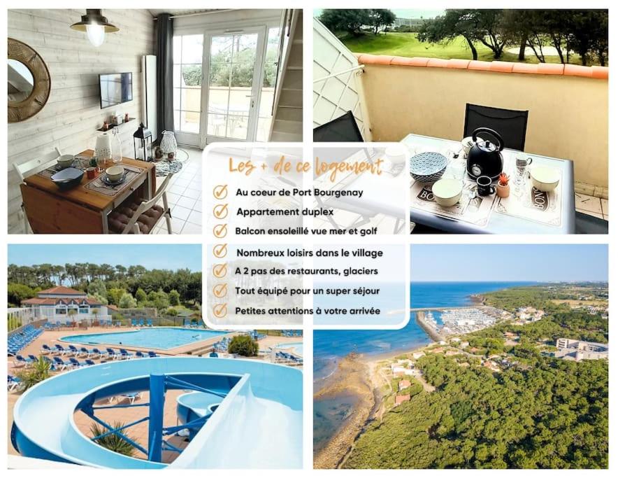 "LE PETIT PARADIS" Appartement duplex, vue mer et port, 5 personnes, accès parc aquatique gratuit