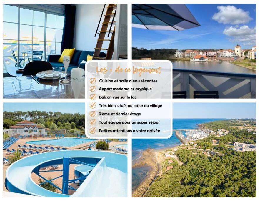 "LE FILET DU LAC" Appartement atypique, 5 personnes, duplex, vue lac, accès parc aquatique gratuit