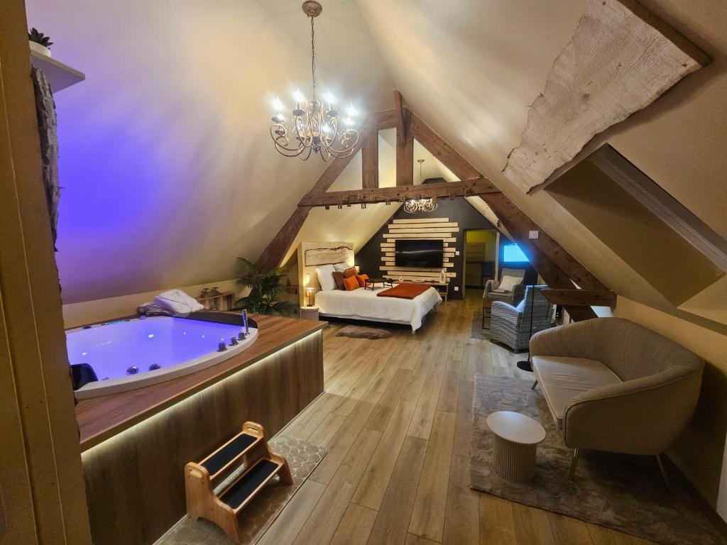 Appartement cosy avec spa privatif thème chalet montagnard