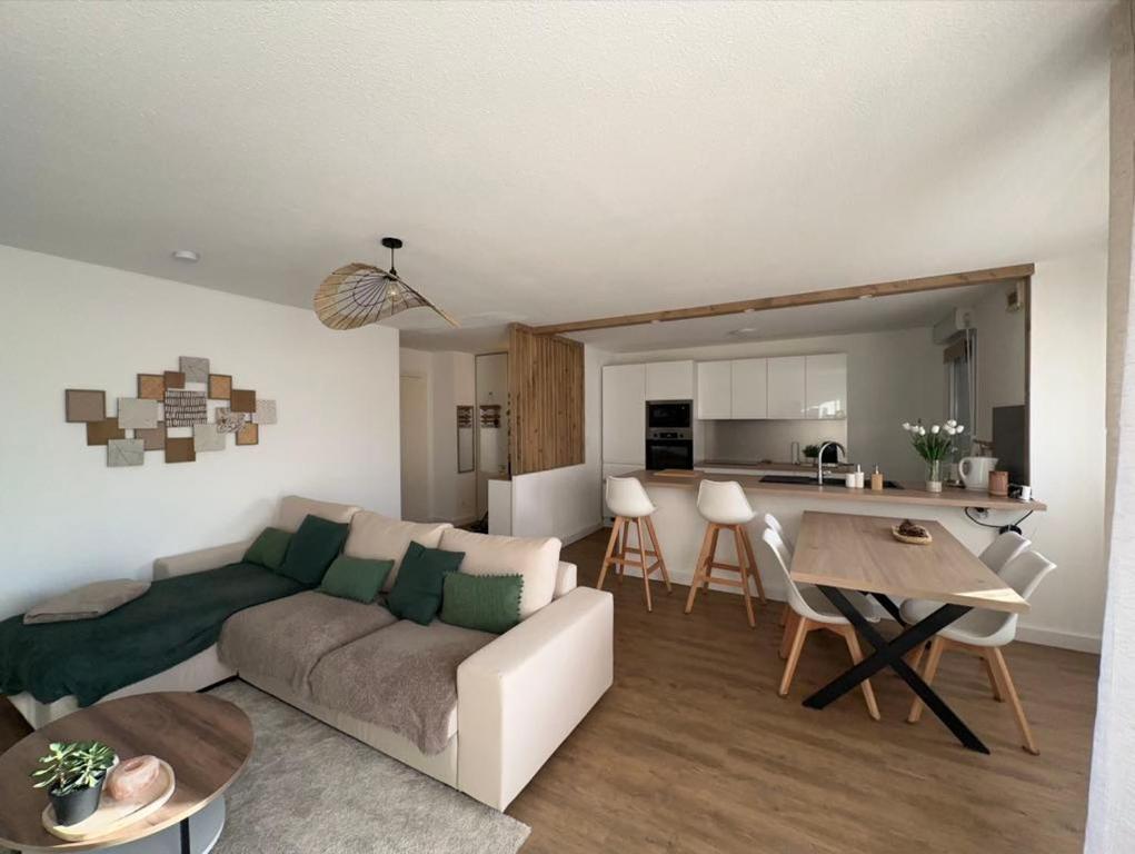 Appt entier 85m2 avec 2 chambres dont 1 suite parentale 1 bureau 1 canapé lit piscine