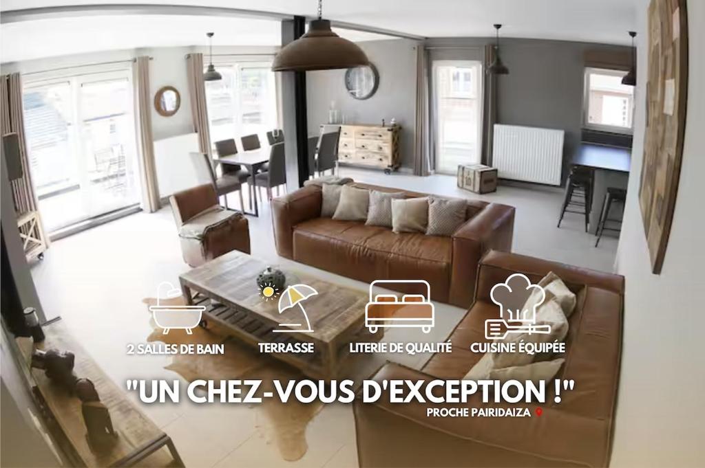 Loft en Duplex avec terrasse 3 chambres proche Pairi Daiza