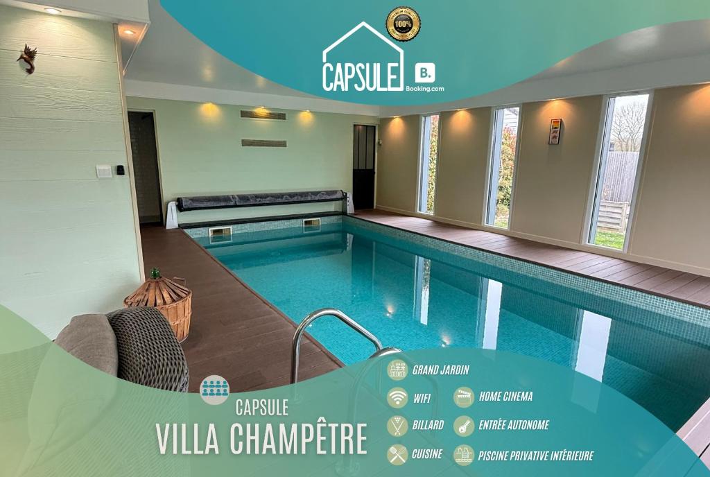Capsule villa champêtre piscine billard