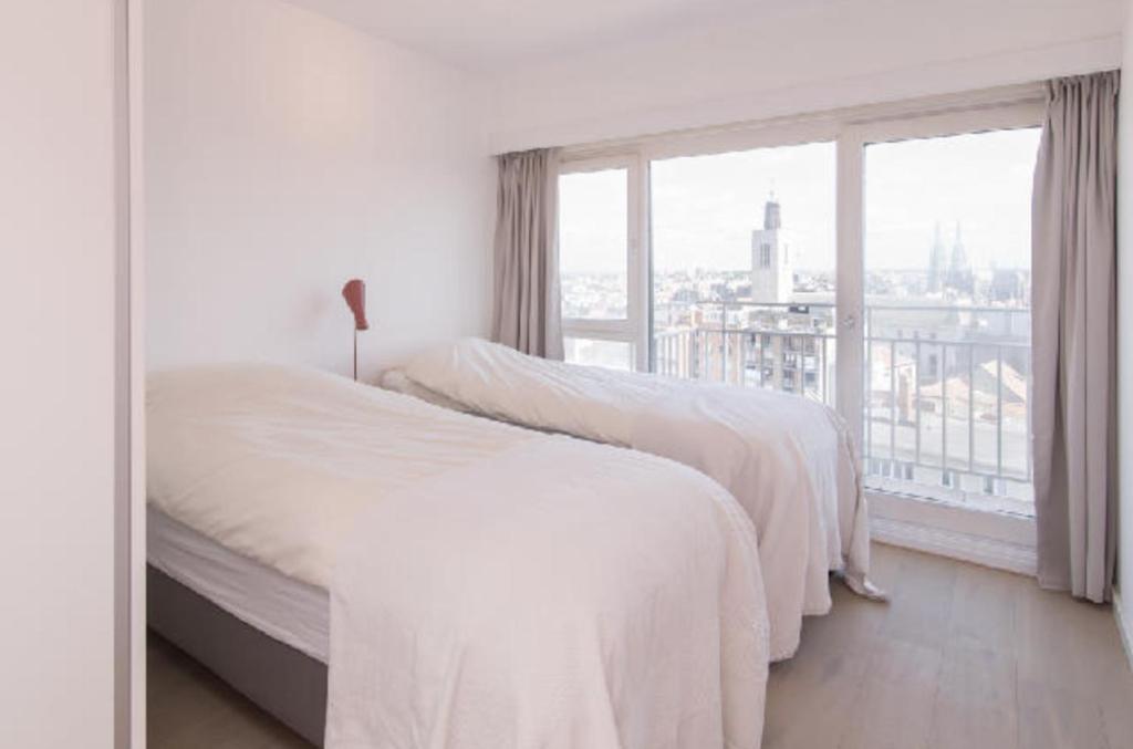 sea and city view with double terrace Flat C Oostende