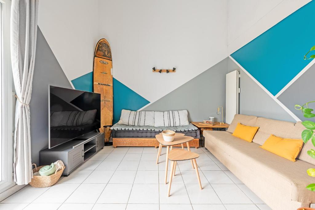 Le Surf : Triplex (T4) parking, rooftop et clim