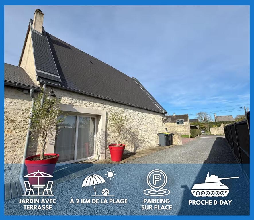 Rivage Maison spacieuse 10 p 2 sdb 2 WC tout confort avec jardin, belle terrasse aménagée, parking privatif, à 3km d'Omaha Beach et Port en Bessin