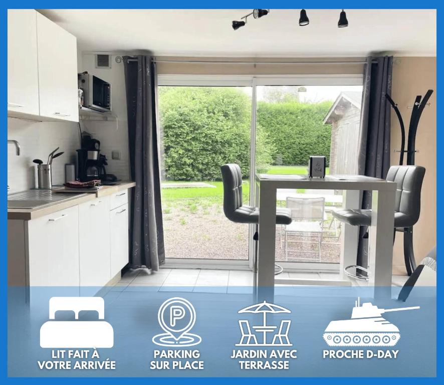 Normandie Cosy Apt indépendant bien équipé dans maison confortable terrasse grand jardin clos sans vis à vis entre Caen et Bayeux, proche plages du débarquement