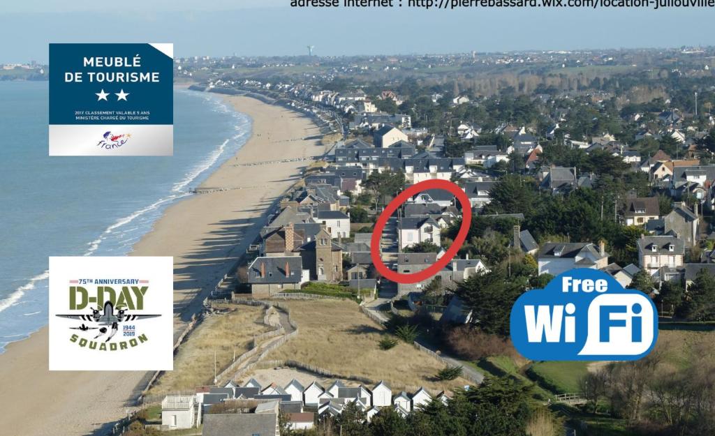 BAIE MT ST MICHEL , JULLOUVILLE , VILLA Caprice Rdc , 50 m Mer ,7 pers , Prés Plage DDAY
